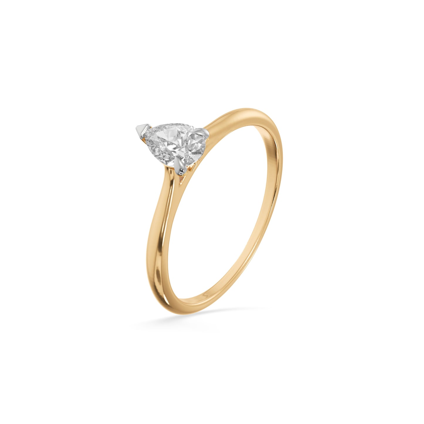 0.5 Carat Pear Solitaire 9KT Gold Laboratory Grown Diamond Ring