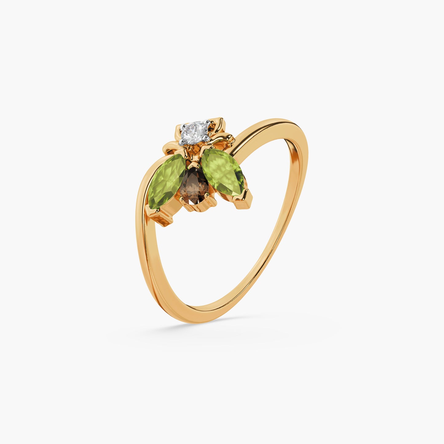 925 Sterling Silver Moth Lunar Halo Ring