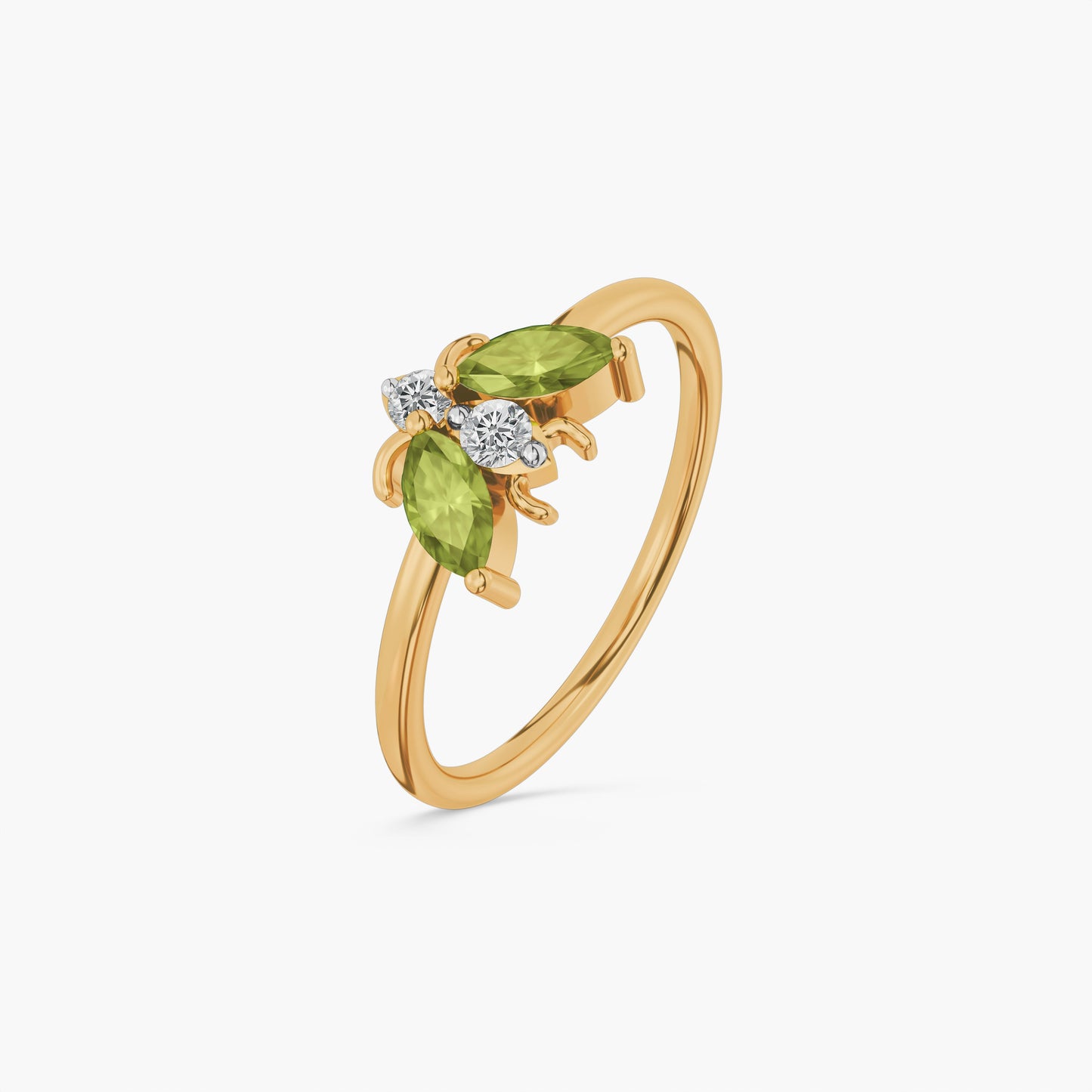 925 Sterling Silver Golden Fruitfly Pollen Ring