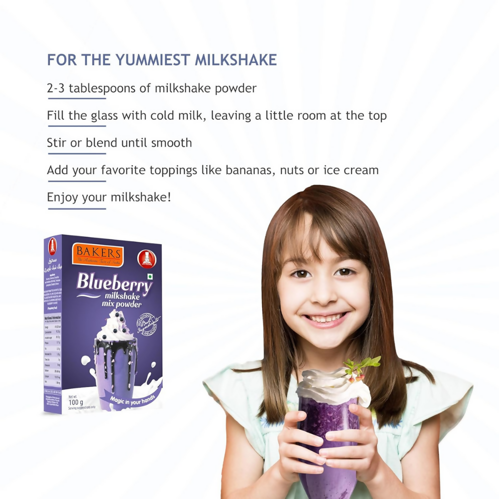 BAKERS Milk Shake Mix Powder - Blueberry Flavor