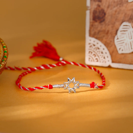 Silver Sparkling Star Rakhi