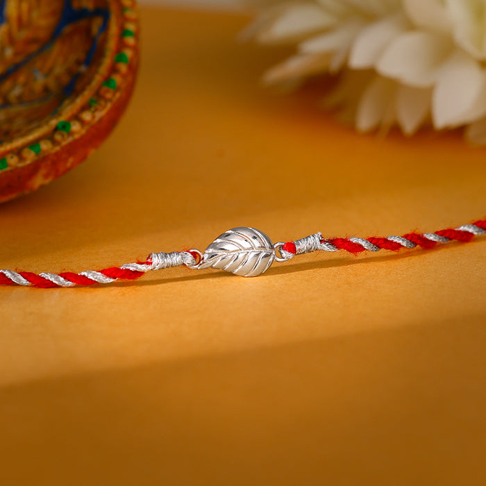 Silver Leafy Rakhi