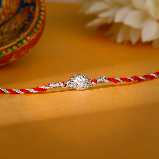 Silver Leafy Rakhi