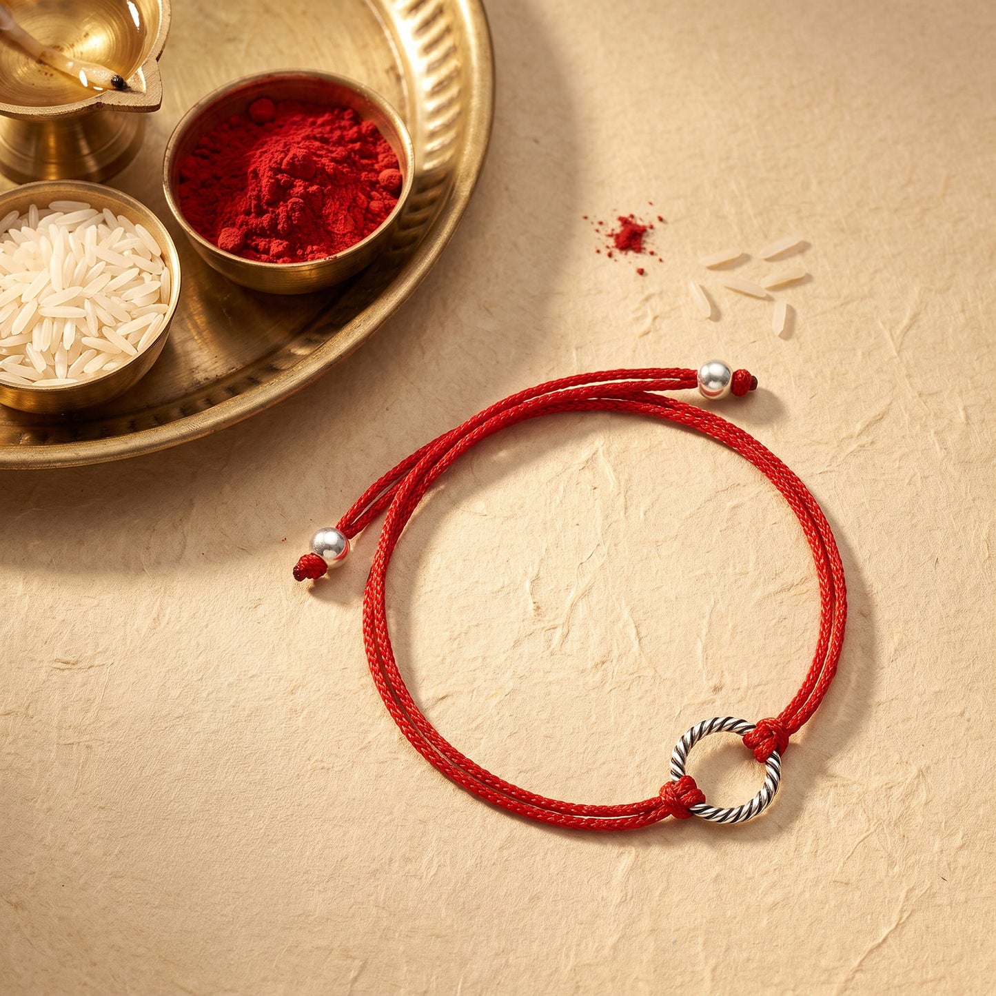 Silver Woven Feelings Rakhi
