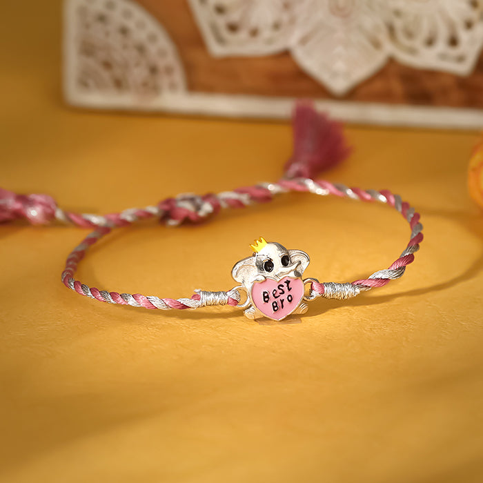 Silver and Golden Baby Elephant Rakhi for Kids