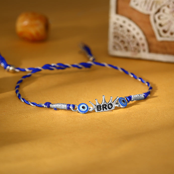 Silver King Bro Evil Eye Rakhi