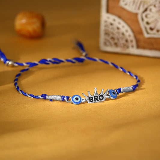 Silver King Bro Evil Eye Rakhi