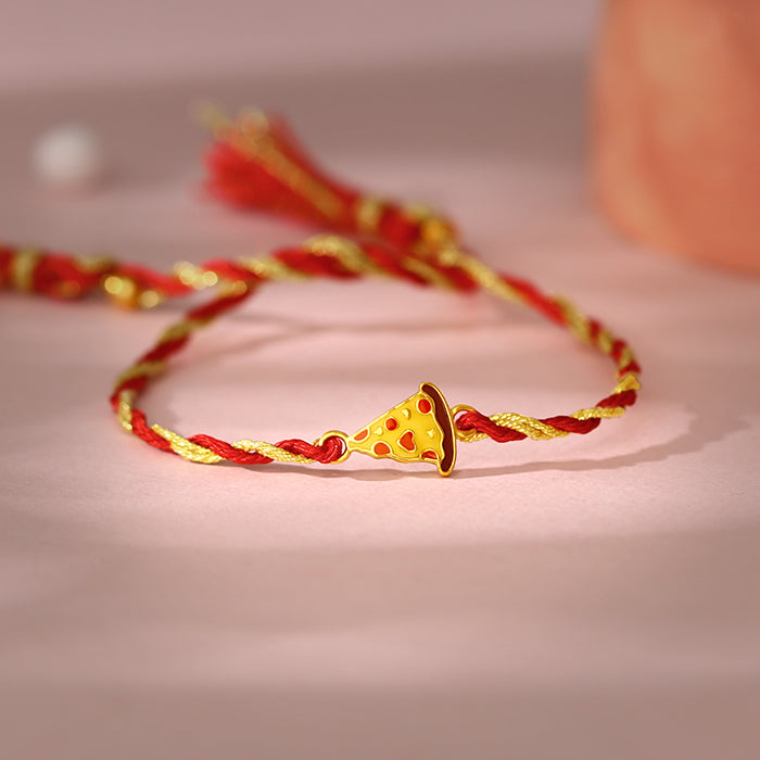 Golden Pizza Rakhi for Kids