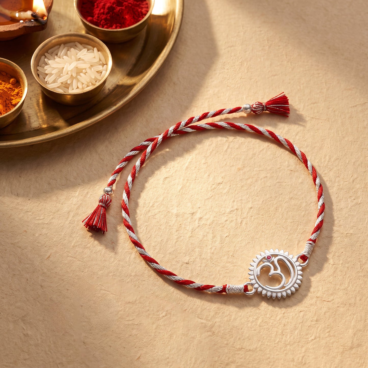 Silver Om Mandala Rakhi
