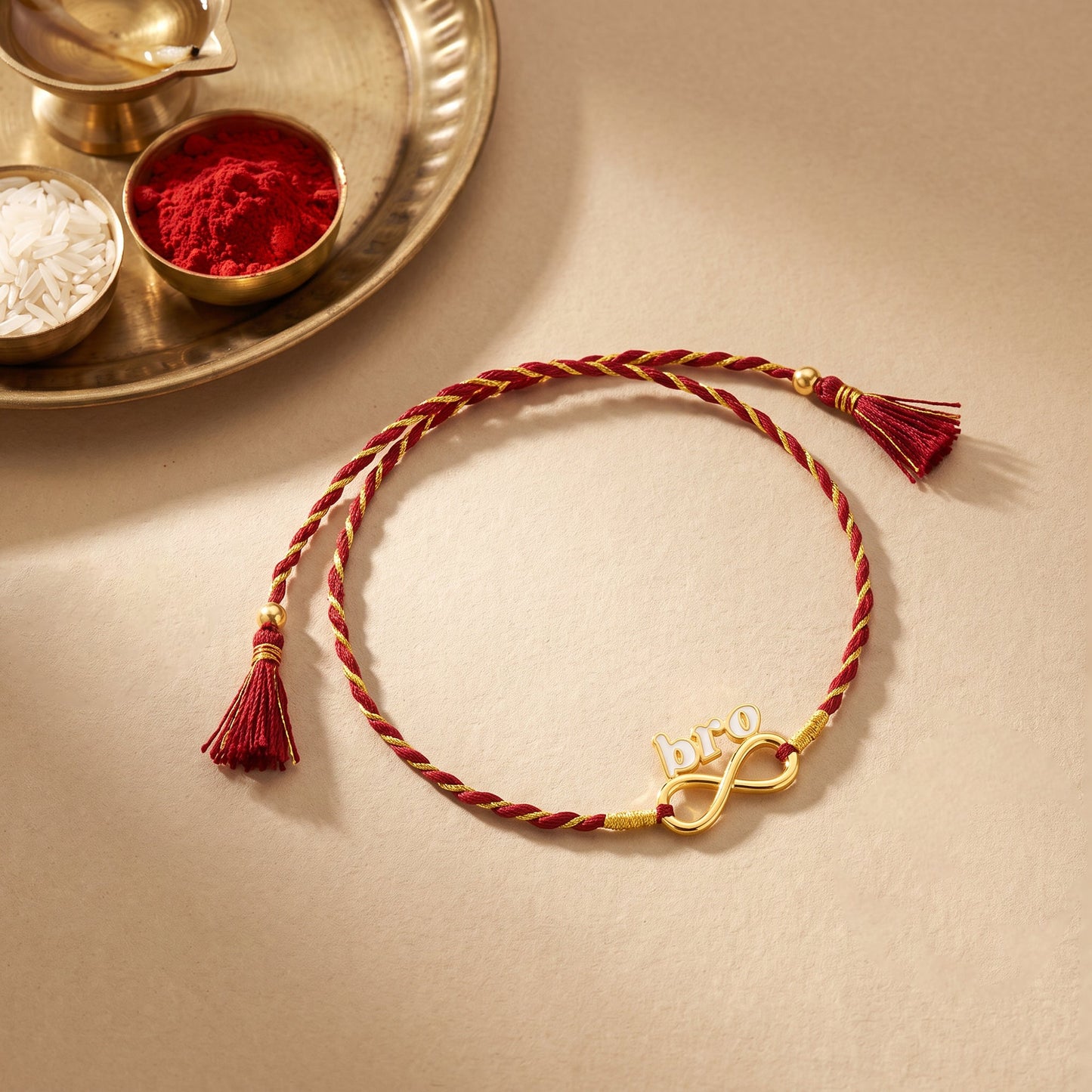 Golden Infinite Bhai Love Rakhi