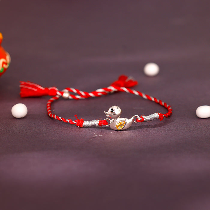 Silver Cute Duck Kids Rakhi