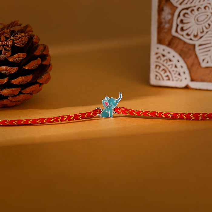 Silver Blue Ellie Rakhi For Kids
