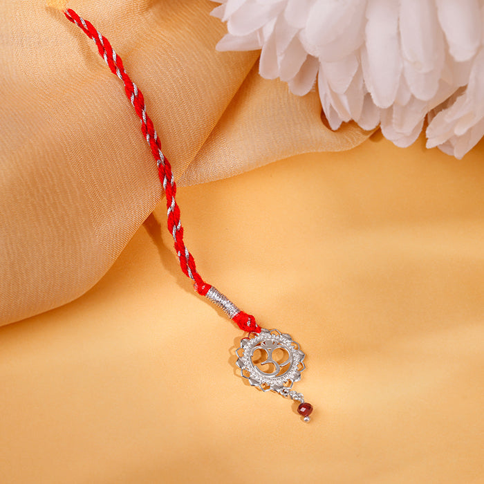 Silver Om Mandala Lumba Rakhi