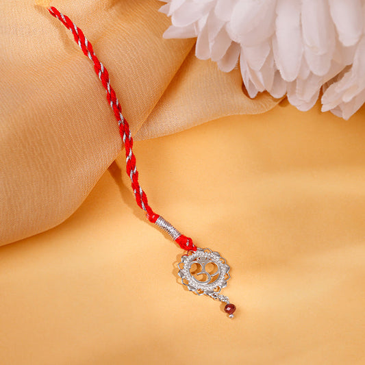 Silver Om Mandala Lumba Rakhi