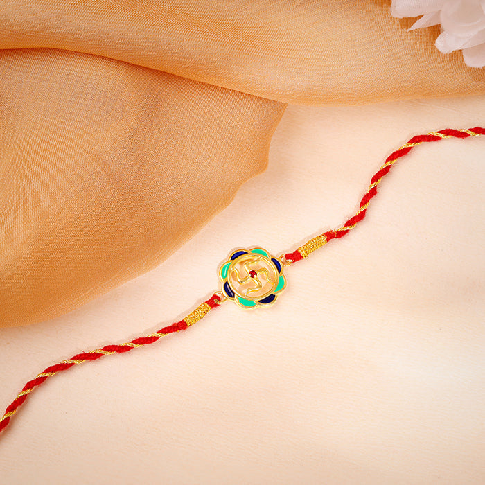 Golden Shubh Swastik Rakhi