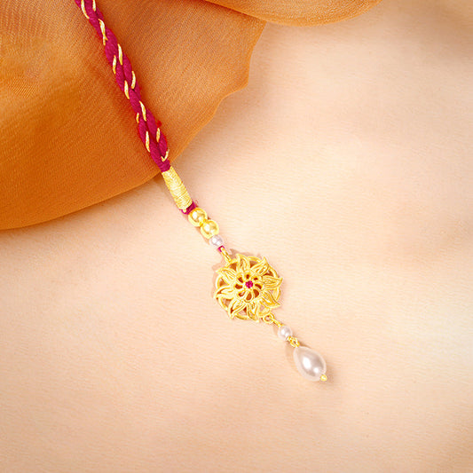 Golden Floret Mandala Lumba Rakhi