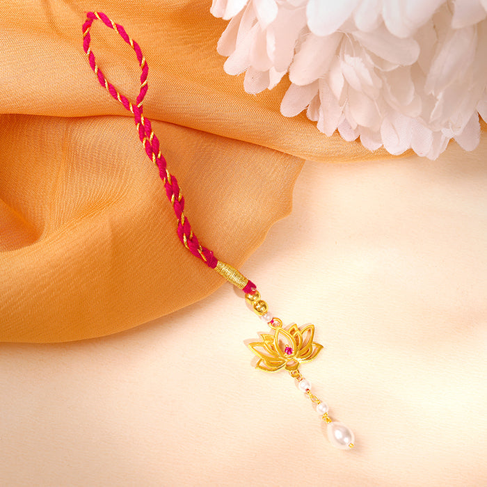 Golden Kamal Vibes Lumba Rakhi