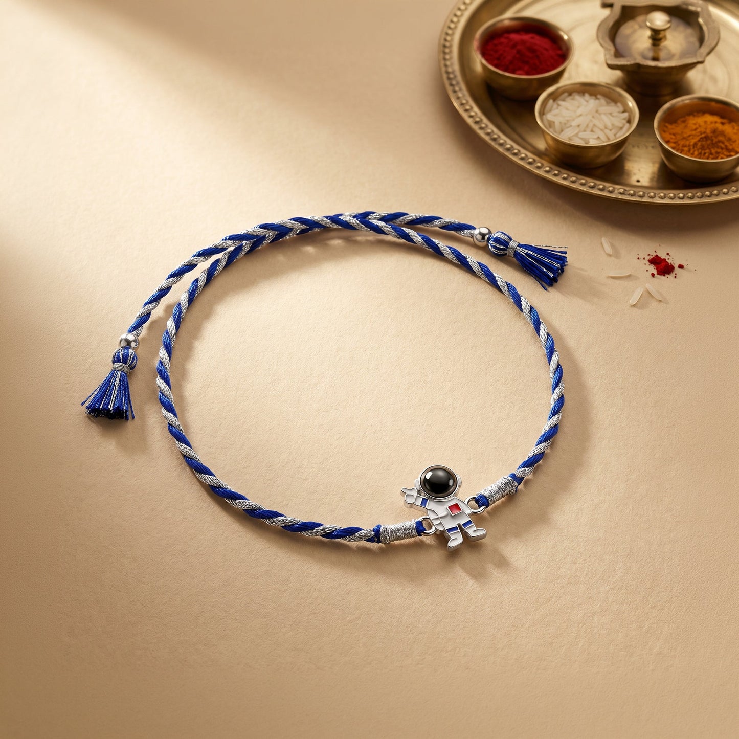 Silver Astronaut Kids Rakhi