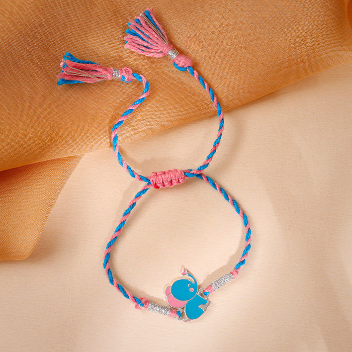 Silver Cute Haathi Kids Rakhi