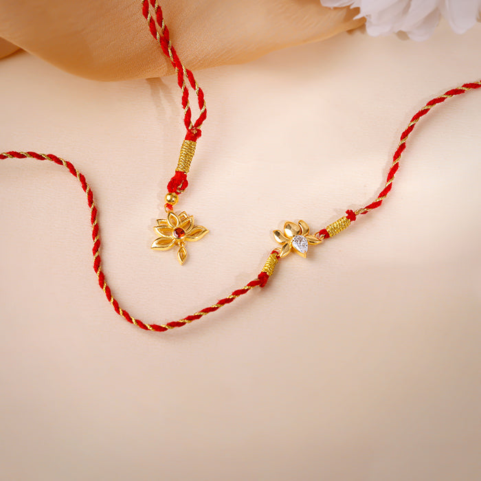 Golden Lotus Bhaiya Bhabhi Rakhi Combo (set of 2)