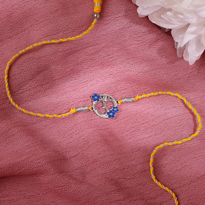Silver Floral Omkara Rakhi