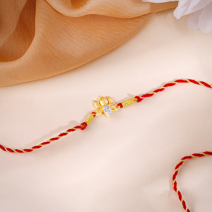Golden Bloom Lotus Rakhi