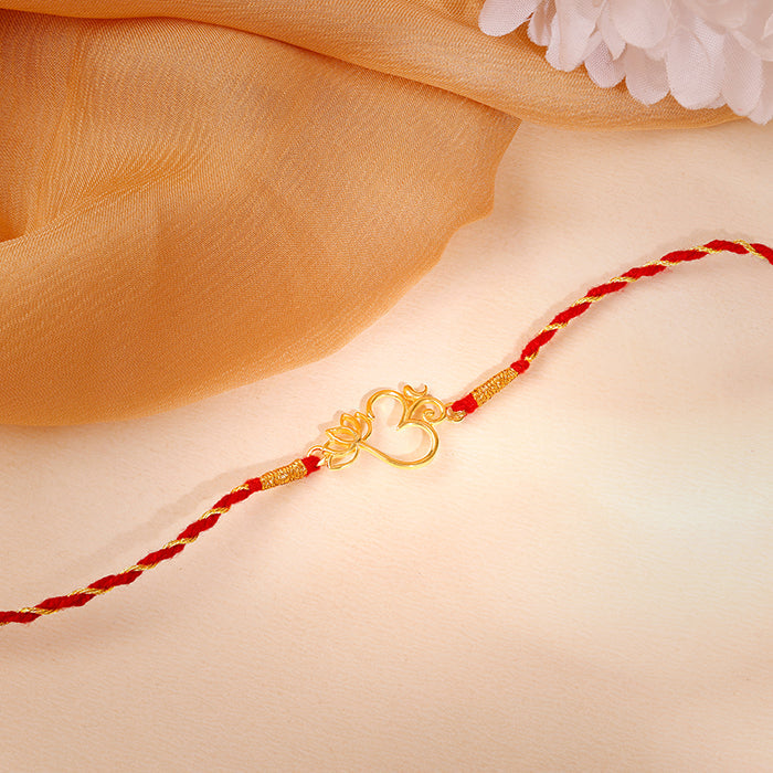 Golden Floral Omkara Rakhi
