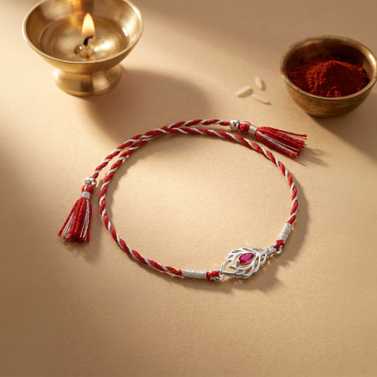 Silver Feather Rakhi