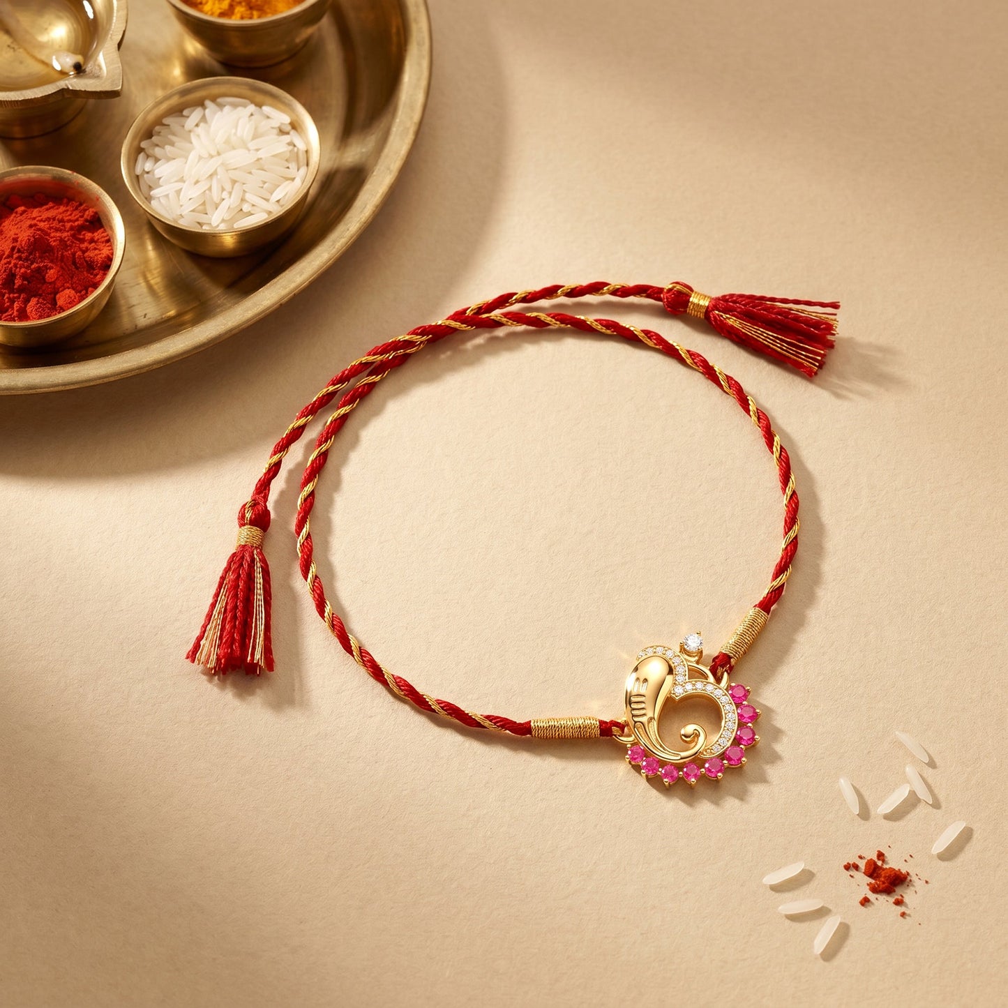 Golden Divine Ganapathi Rakhi