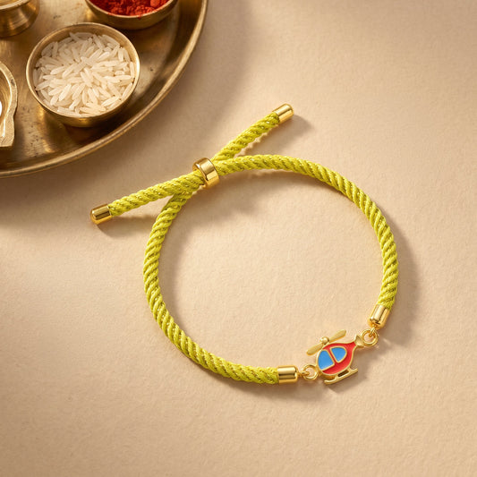 Golden Spinning Chopper Kids Rakhi