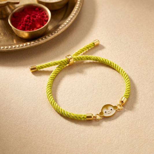 Golden Monkey Charm Kids Rakhi