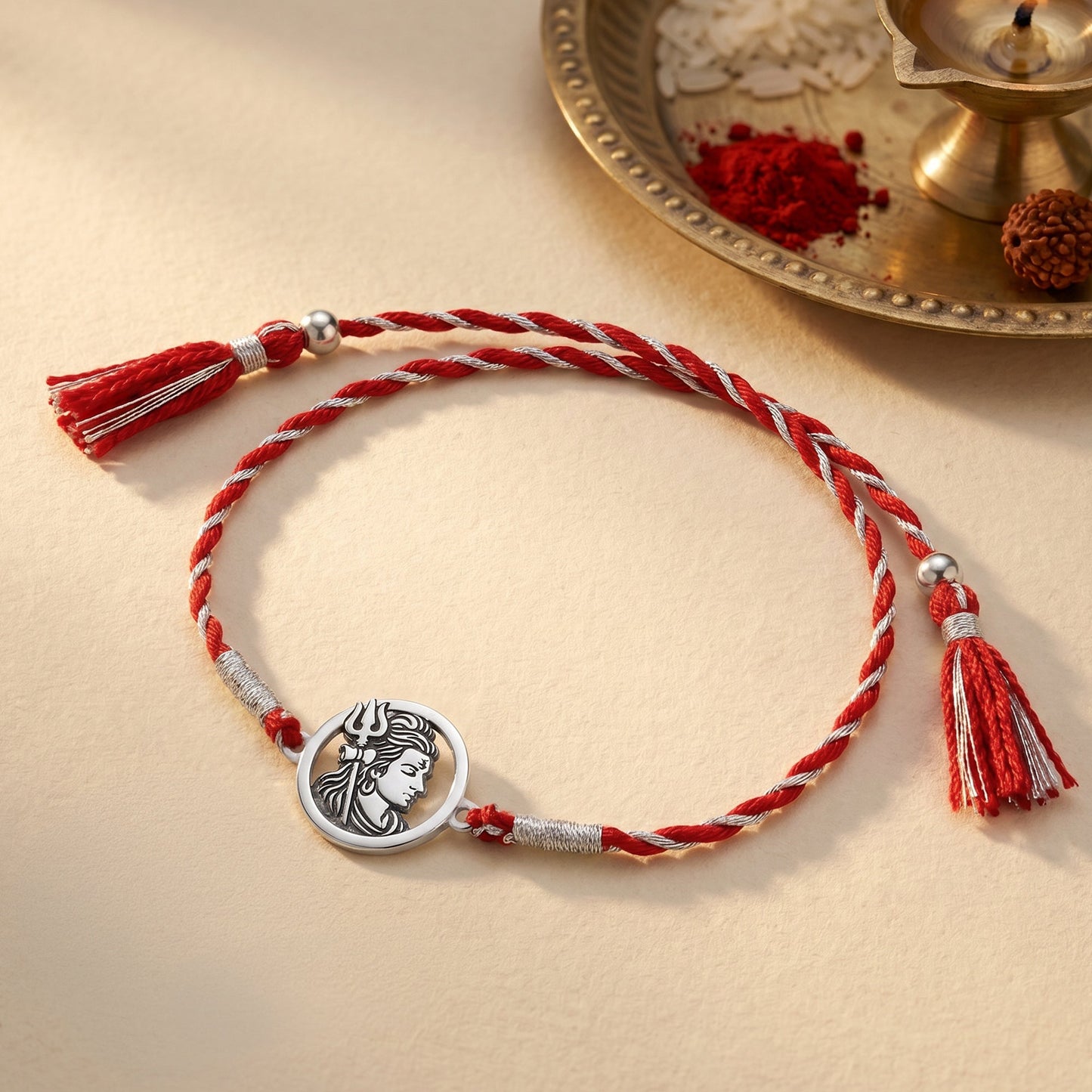 Silver Mahadev Blessing Rakhi