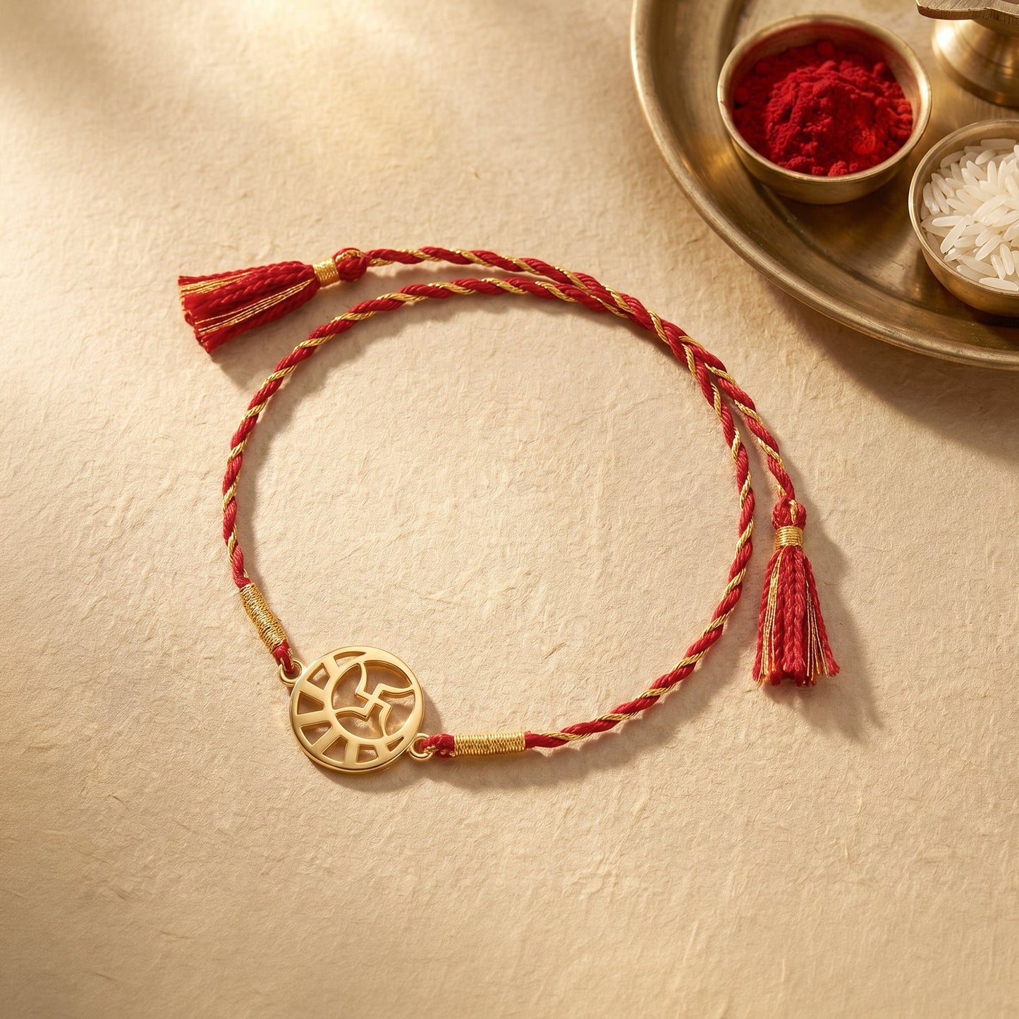 Golden Swastik Kavach Rakhi
