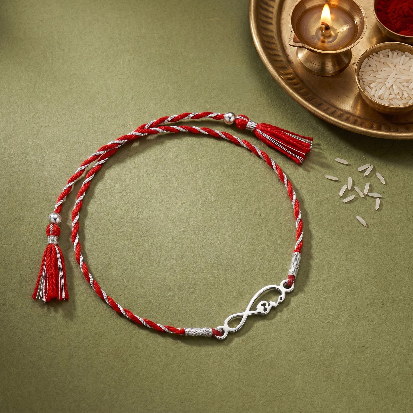 Silver Infinity Bro Love Rakhi