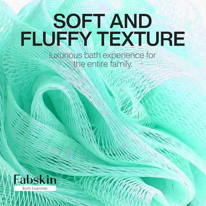 Fabskin Luxury Bathing Round Loofah - Aqua and Pink - 2 Pieces