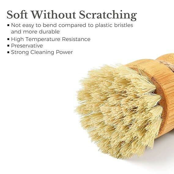 Not Available Bamboo Dish Scrub Brush for Kitchen