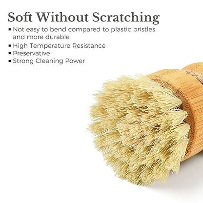 Not Available Bamboo Dish Scrub Brush for Kitchen