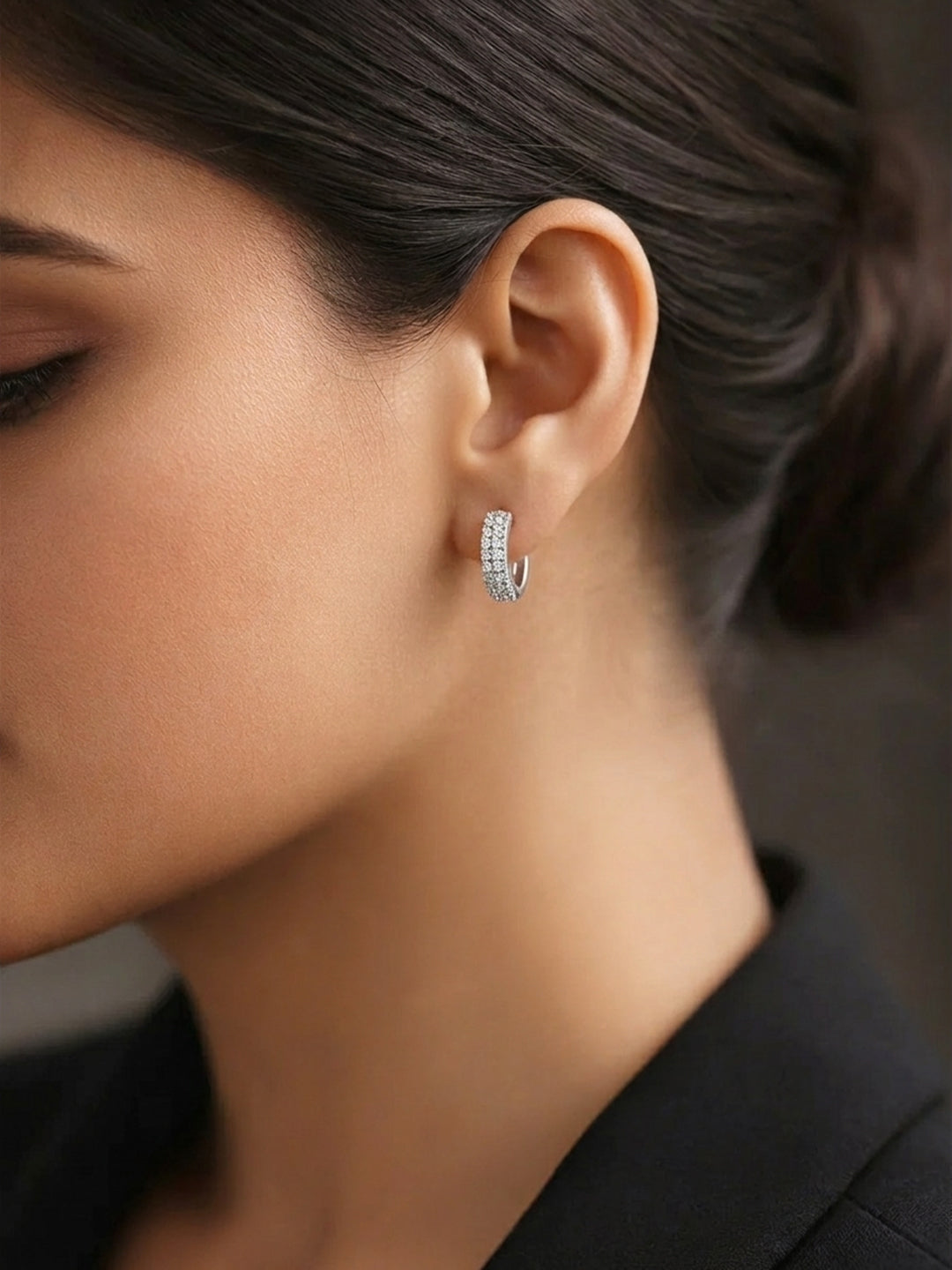 925 Fine Silver Minimal Spark Hoop Earrings