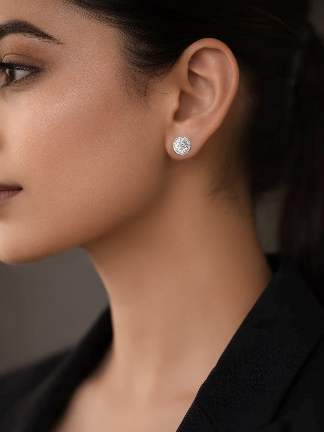 925 Fine Silver Zirconia Solitaire Stud Earrings