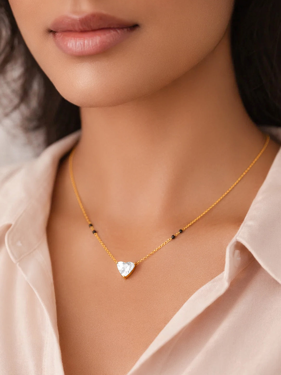 925 Fine Silver Crystal Drop Mangalsutra