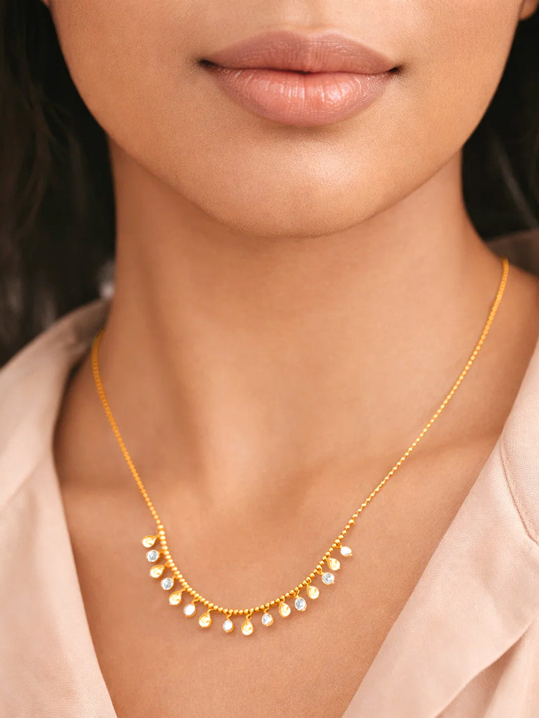 925 Fine Silver Cluster Diamond Charm Necklace