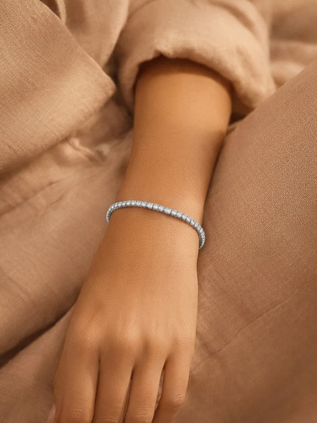 925 Fine Silver Diamond Glow Bracelet