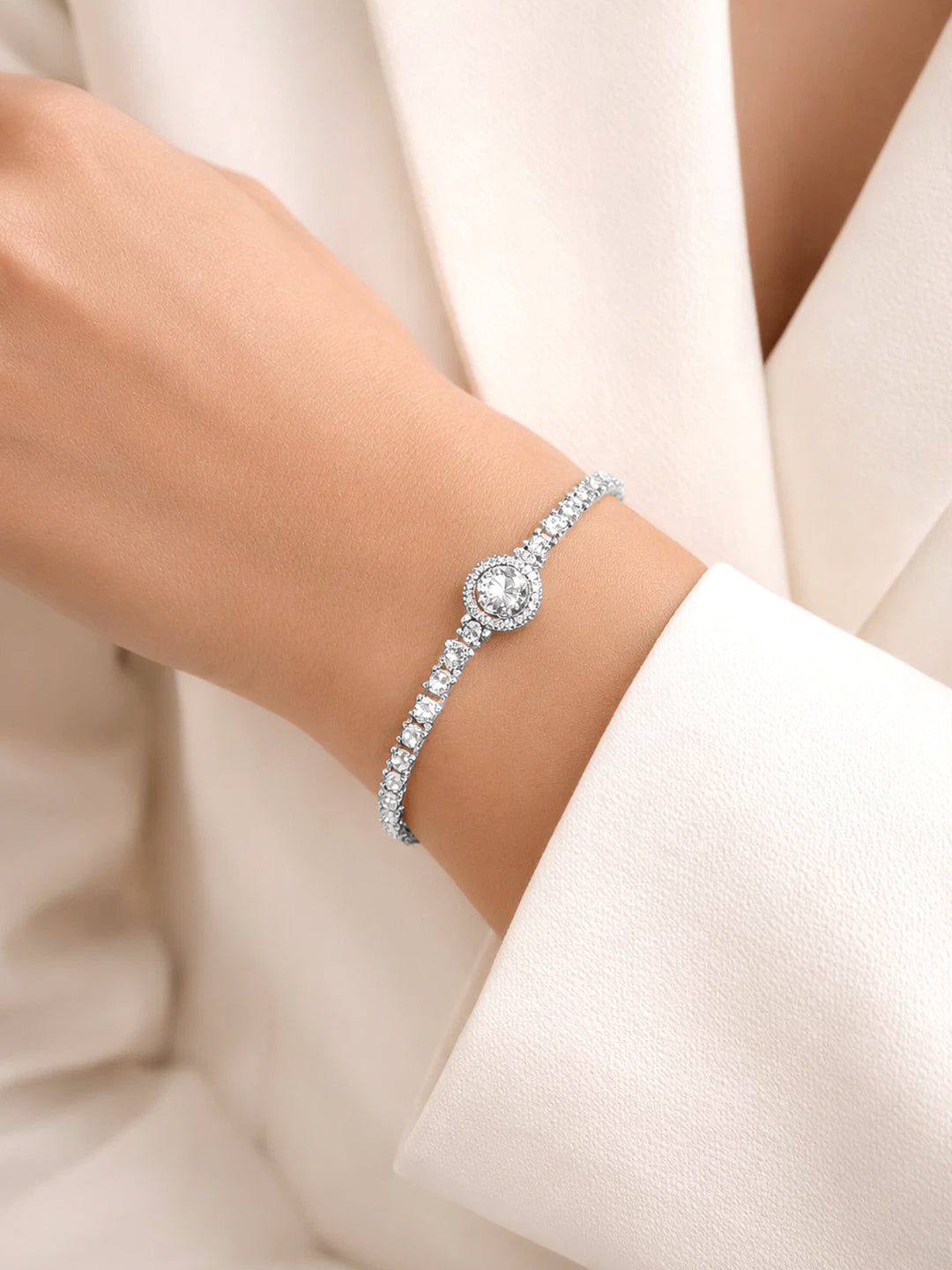 925 Fine Silver Solitaire Glow Bracelet
