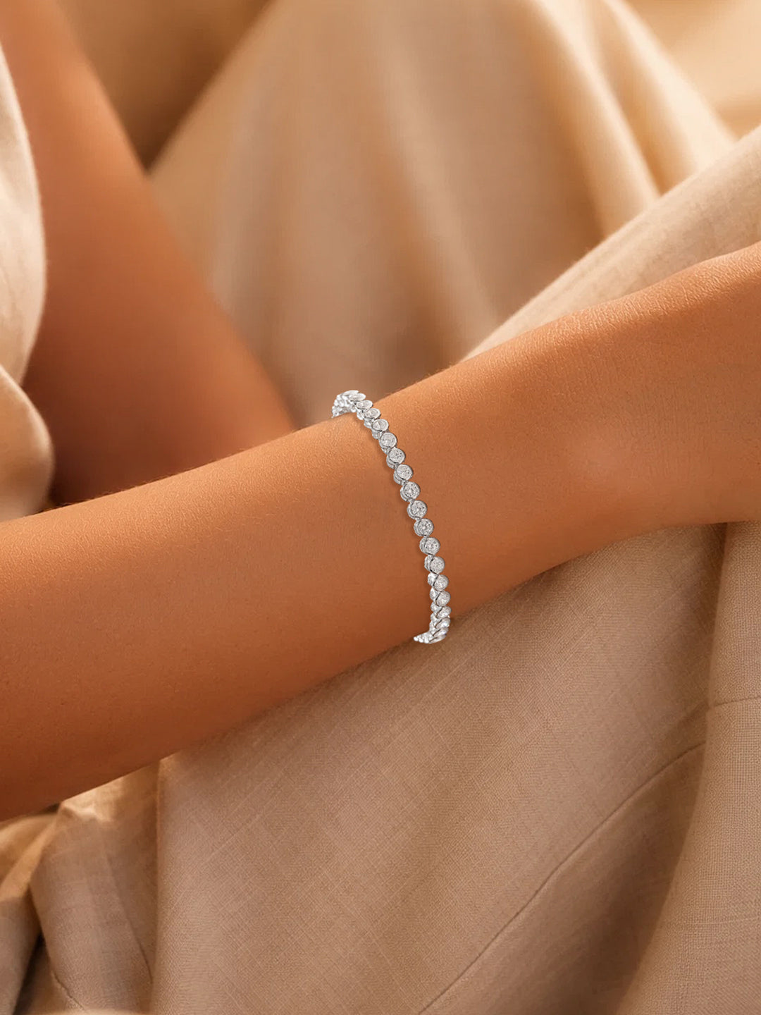 925 Fine Silver Sparkling Zirconia Tennis Bracelet