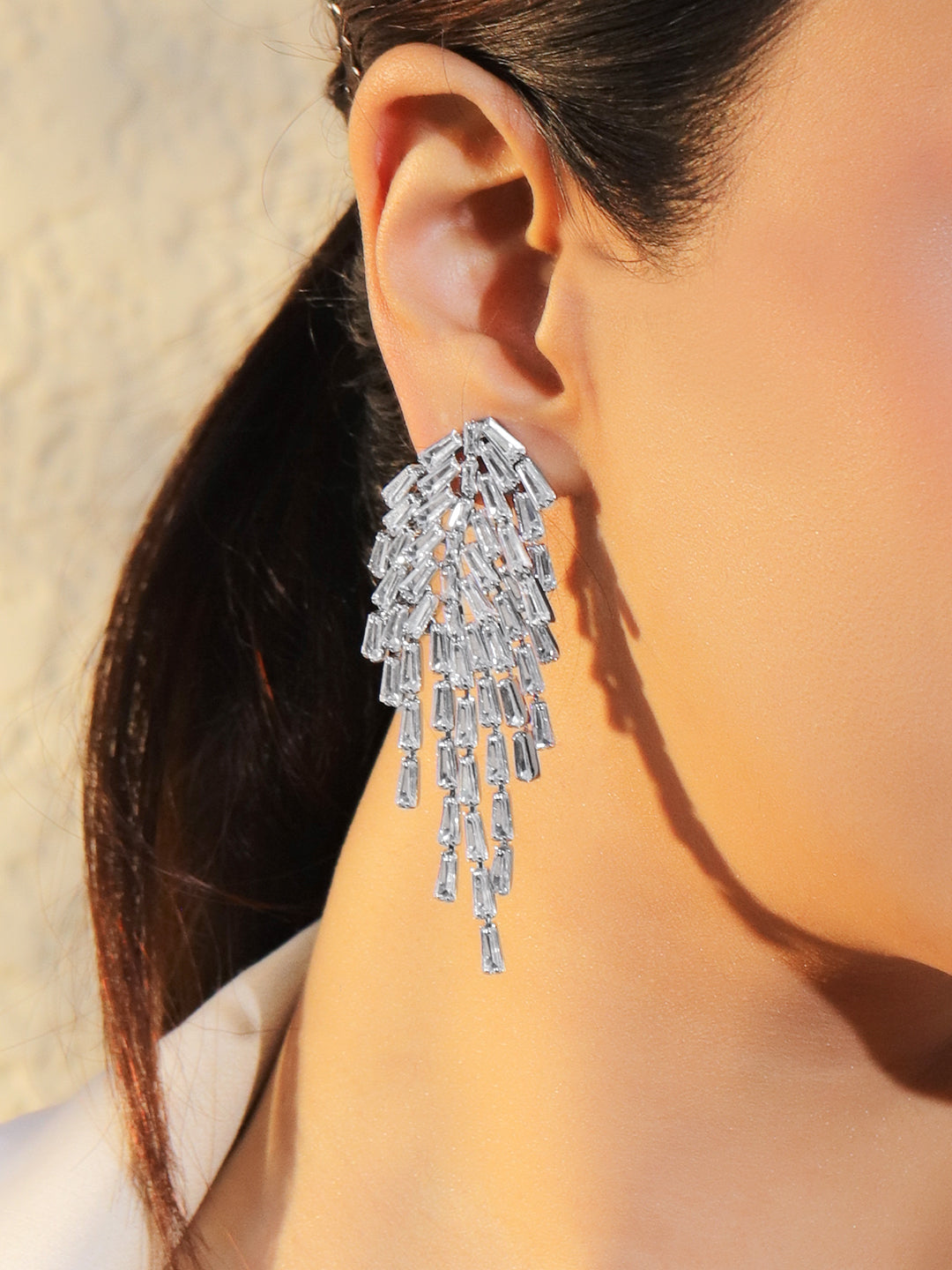Dangler Earrings With Crystal Work