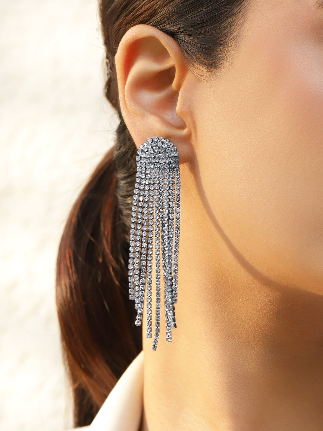 Shimmering Crystal Cascading Dangler Earrings