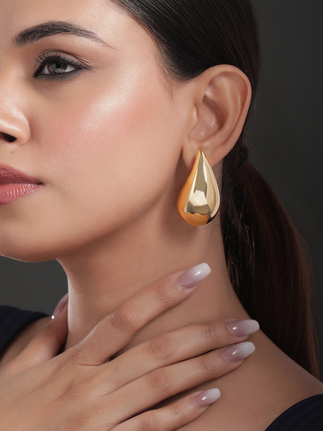 Golden Glow Teardrop Studs