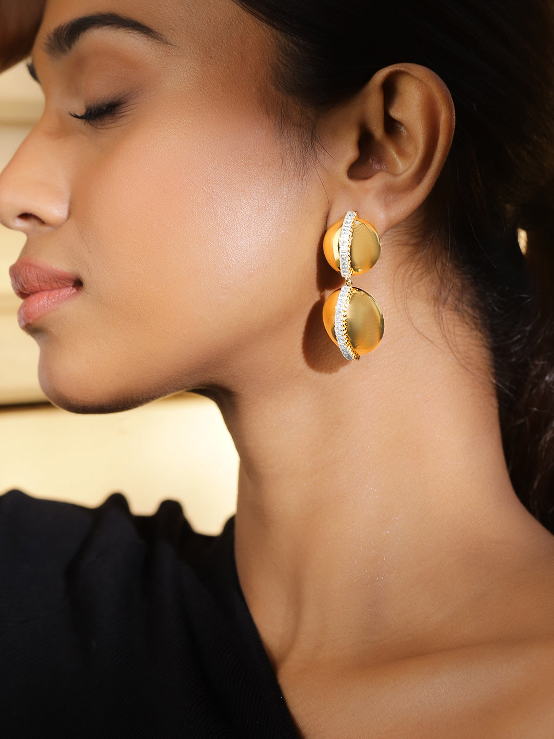 American Diamond Zirconia Glow Dome Earrings