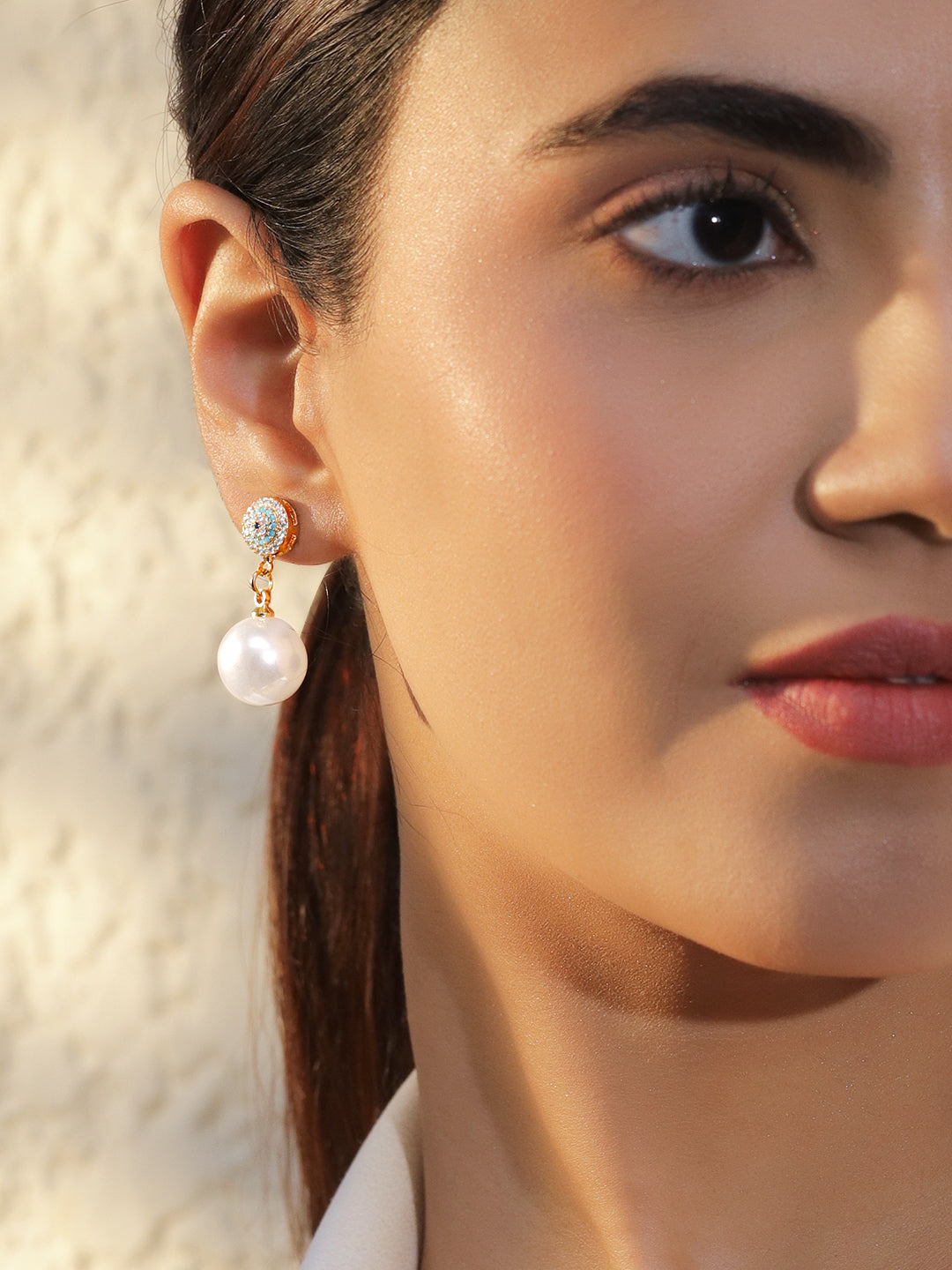 Blue Pearl Drop Earrings