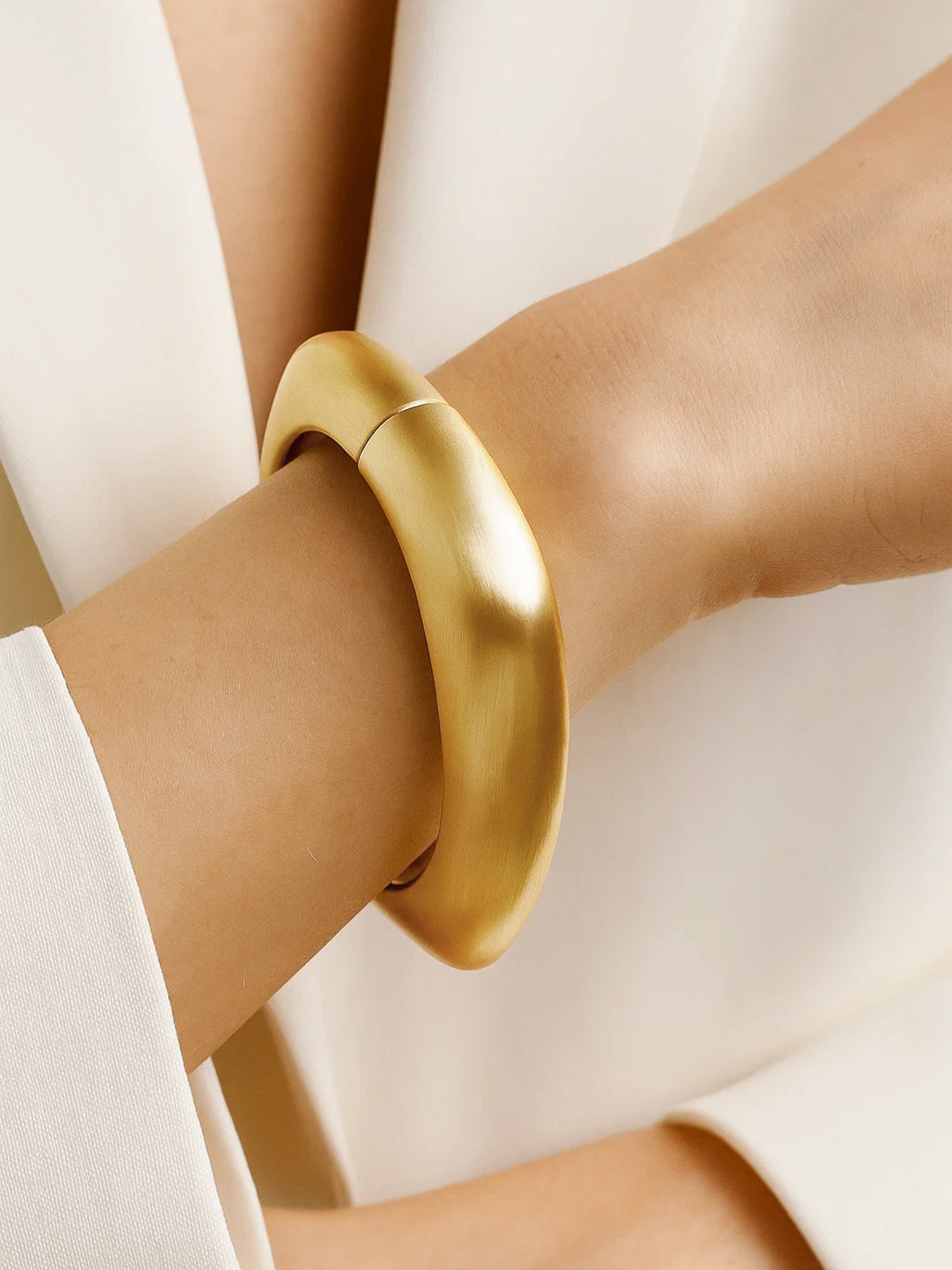 Geometric Gold Toned Bold Modern Bracelet